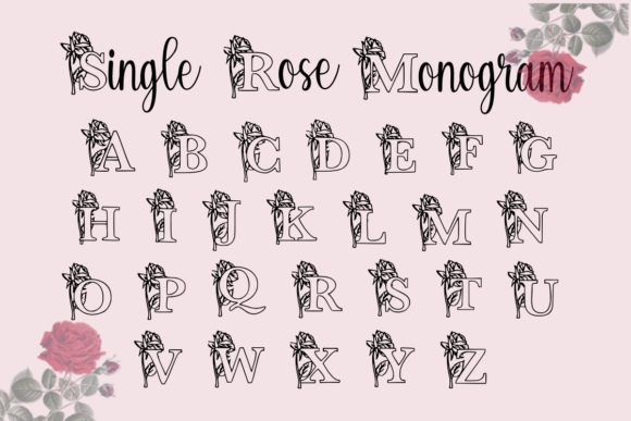 Single Rose Monogram Font